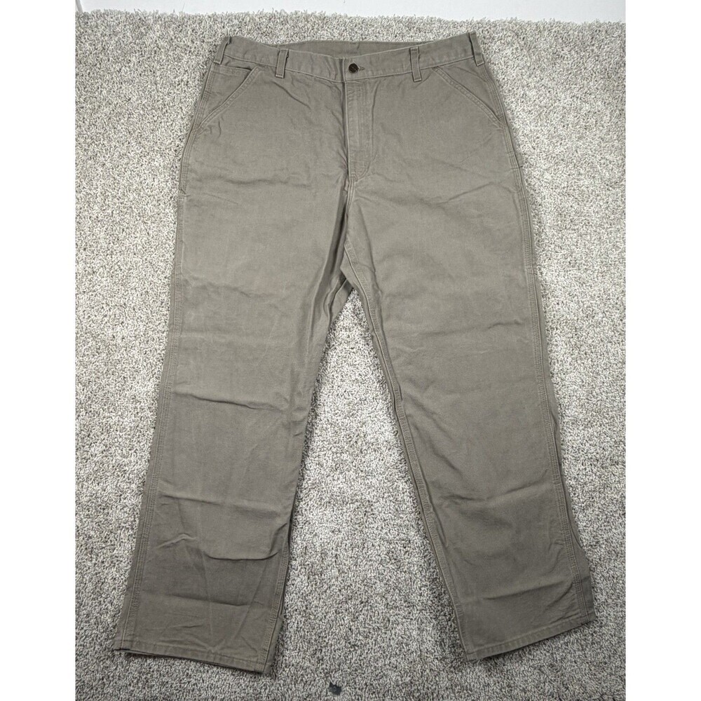 Carhartt Pants Size 44 B11 Des Duck Canvas Dungaree Fit Carpenter Workwear